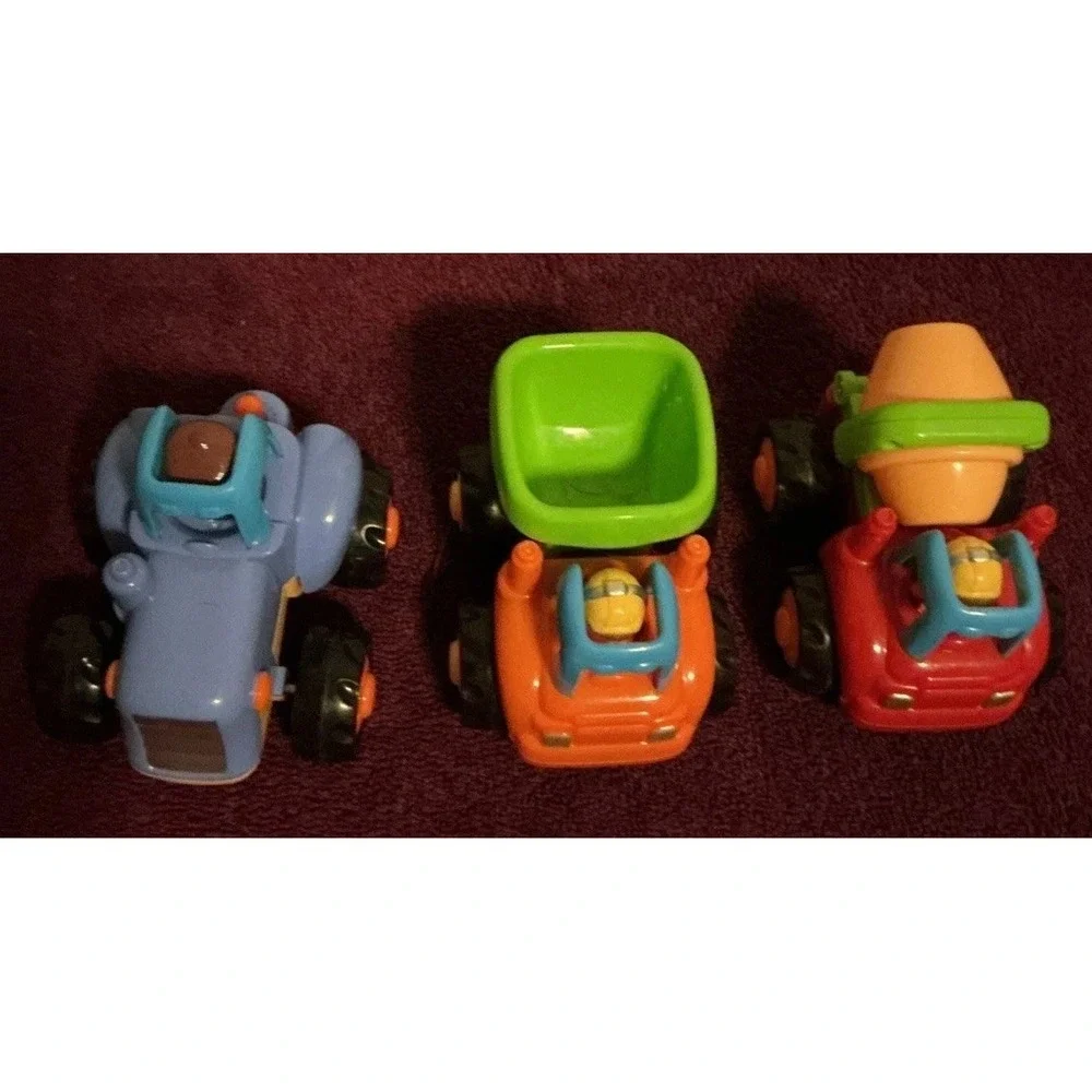 Huile 3 Pcs Friction Powered  Push and Go Trucks Construction And Tractor Cars